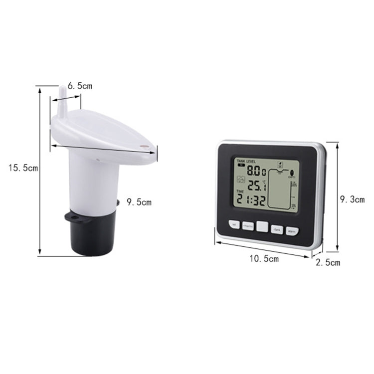 TS-FT002 Multifunctional Ultrasonic Electronic Water Tank Level Gauge With Indoor Temperature Thermometer Clock Display Water Level Gauge, TS-FT002 TS-FT002 Multifunctional Ultrasonic Electronic Water Tank Level Gauge With Indoor Temperature Thermometer Clock Display Water Level Gauge, TS-FT002